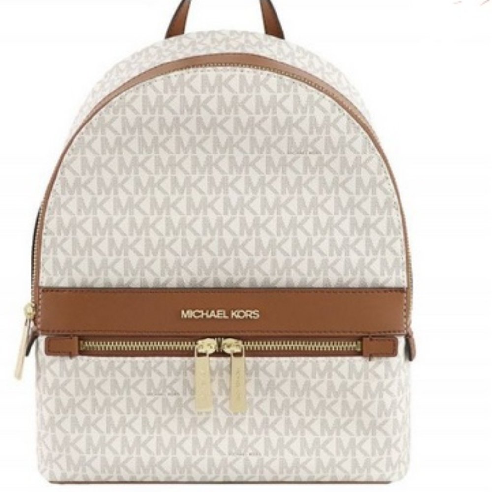 MICHAEL KORS Kenly Medium Backpack Signature Vanilla Bag - Picture 3 of 16